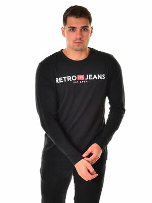 Pánske tričko ENOS 21 long sleeve black Retro Jeans