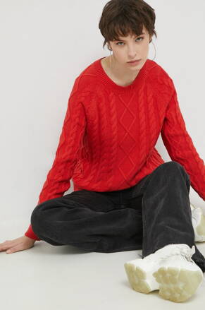  Dámsky pletený sveter Vintage červená